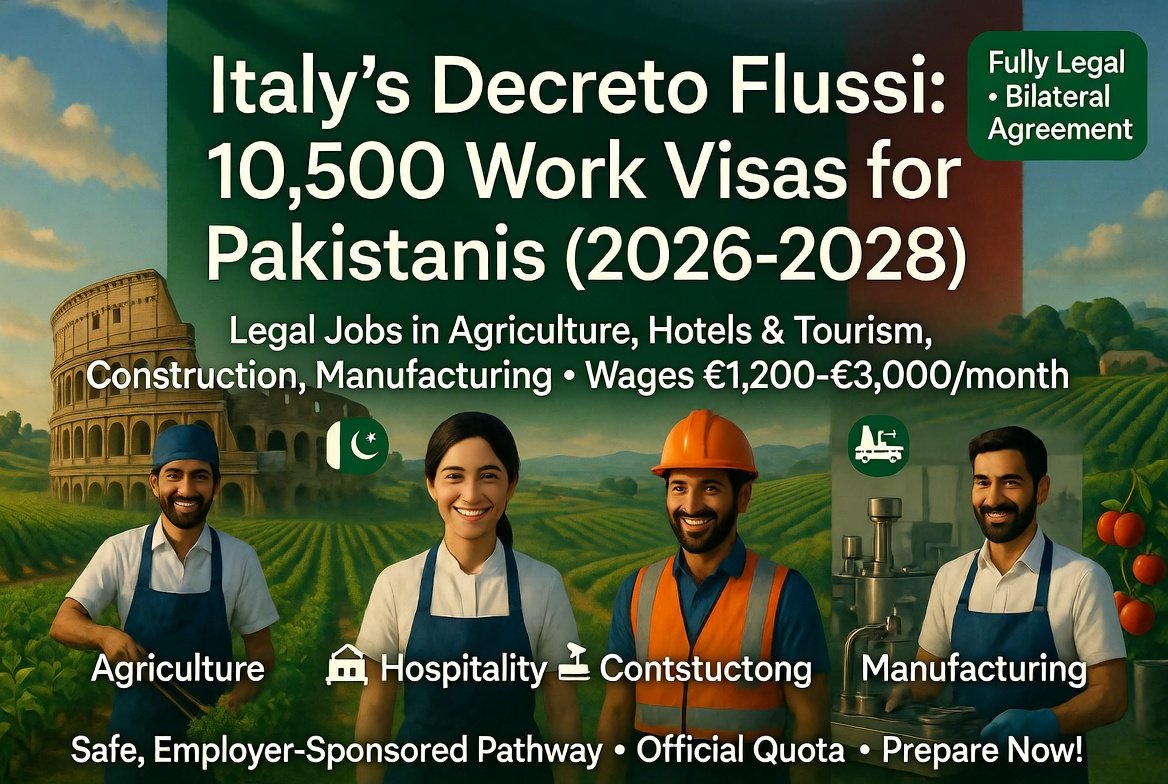 Italy's Big Job Opportunity: 10,500 Visas for Pakistanis (2026-2028)